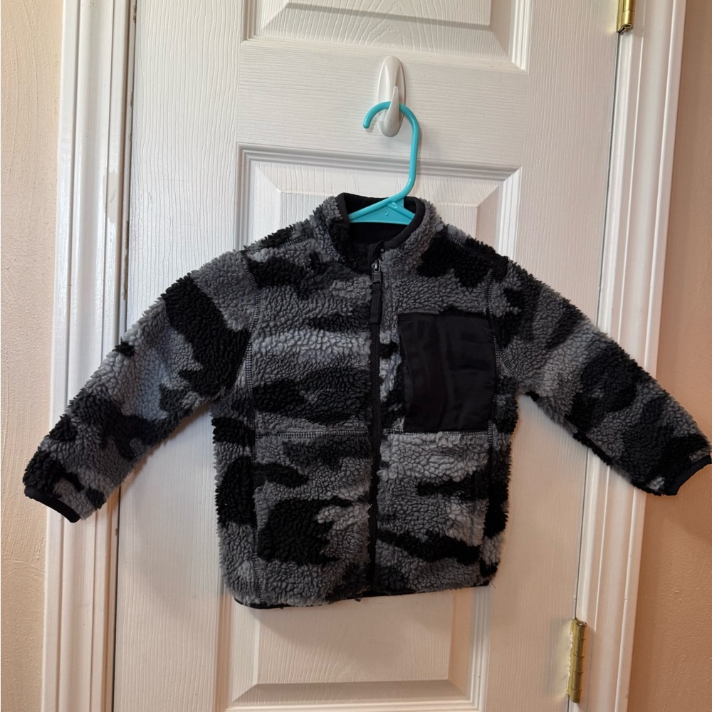 The Children's Place Black and Gray Fleece Jacket